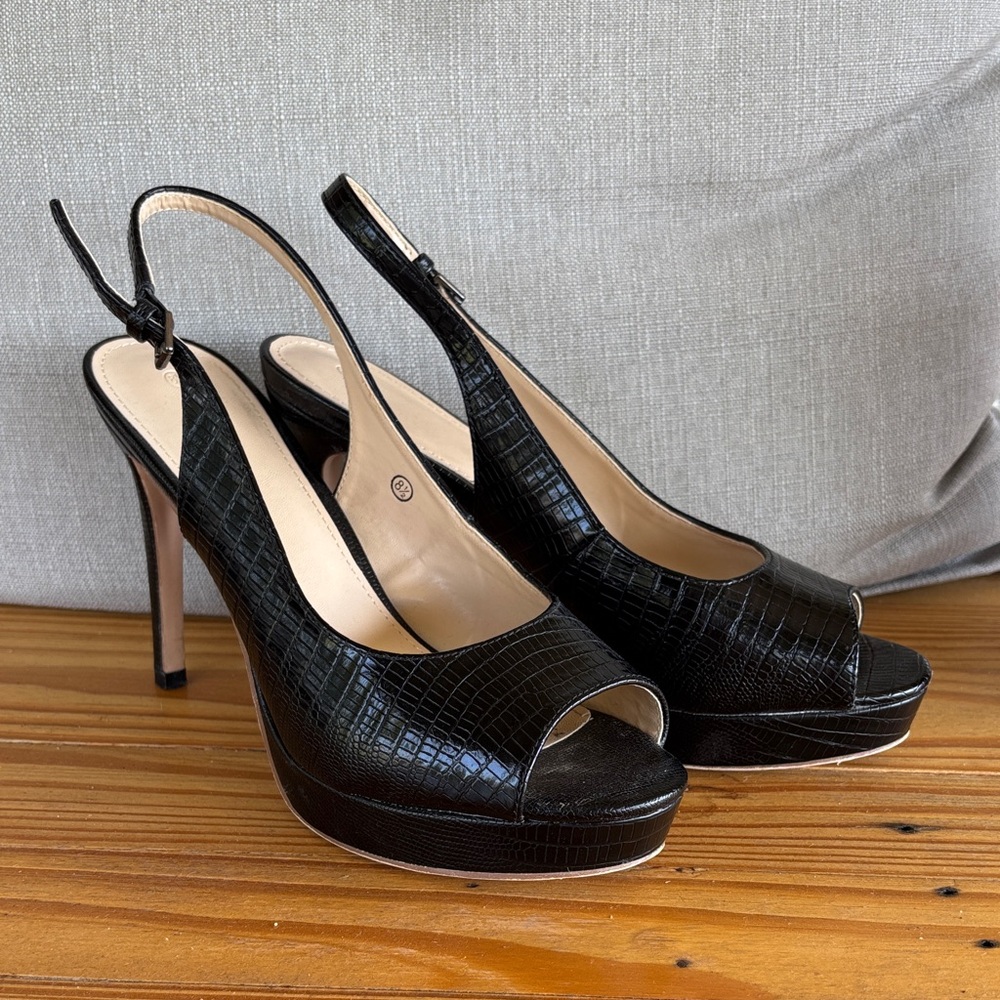 Elegant Black Slingback Heels